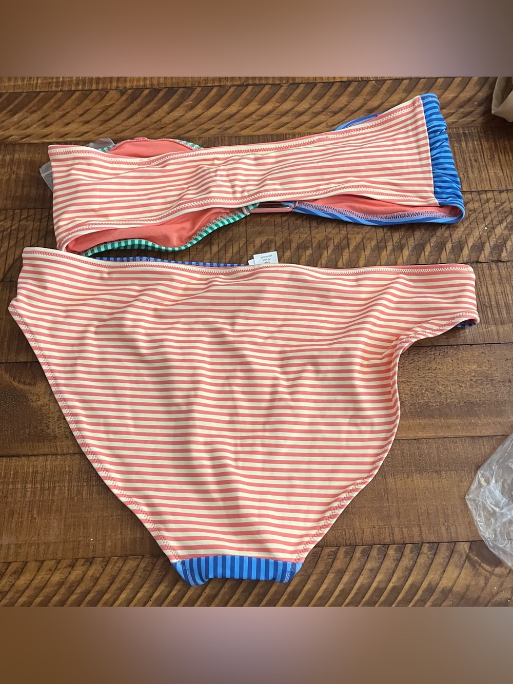 NWT Aerie FULL SET Ring Bandeau Top + Full Coverage Bottom Colorblock - Size XL - Picture 5 of 7